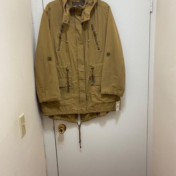 COPY - NWT Levi's Women's Cotton Hooded Anorak Dull Gold Jacket - Size 2X - Picture 9 of 13